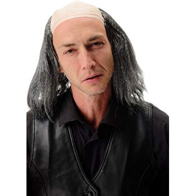 WIG ME UP -4232-P103-68 Parrucca Carnevale Halloween Igor Einstein Frankenstein Nonno Nero Grigio Fronte Calva Mezza pelata WIG ME UP -4232-P103-68 Parrucca Carnevale Halloween Igor Einstein Frankenstein Nonno Nero Grigio Fronte Calva Mezza pelata