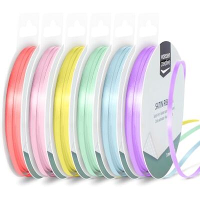 Creative Nastri Colorati 3 mm x 10 m Nastrino per Bomboniere, Nastro Decorativo per il Fai-da-te Decorazioni Matrimonio e Scatole Pastello Colorati 6 pz Creative Nastri Colorati 3 mm x 10 m Nastrino per Bomboniere, Nastro Decorativo per il Fai-da-te Decorazioni Matrimonio e Scatole Pastello Colorati 6 pz