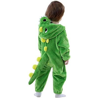 LOLANTA Costume da Dinosauro per Bambino, Costume in Pile Felpa con Cappuccio a Forma di Dinosauro (Verde,18-24 mesi LOLANTA Costume da Dinosauro per Bambino, Costume in Pile Felpa con Cappuccio a Forma di Dinosauro (Verde,18-24 mesi