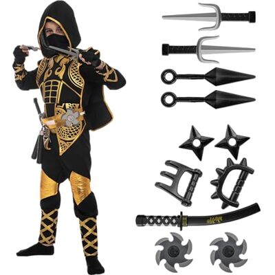 Spooktacular Creations Set Costume Deluxe Golden Ninja con Accessori in Schiuma Ninja, Giocattoli per Bambini Kung Fu Outfit Idee per Halloween (X-Large (12-14 Anni)) Spooktacular Creations Set Costume Deluxe Golden Ninja con Accessori in Schiuma Ninja, Giocattoli per Bambini Kung Fu Outfit Idee per Halloween (X-Large (12-14 Anni))