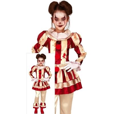 FIESTAS GUIRCA Costume Pagliaccio Bambina Beige Bordeaux 10-12 anni Set 2 Pezzi Satin Lucido Colori Chiari e Rossi Taglia 10-12 Colletto Arricciato Carnevale, Halloween FIESTAS GUIRCA Costume Pagliaccio Bambina Beige Bordeaux 10-12 anni Set 2 Pezzi Satin Lucido Colori Chiari e Rossi Taglia 10-12 Colletto Arricciato Carnevale, Halloween