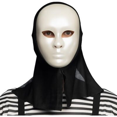 Boland Maschera da mimo con cappuccio, maschera integrale per adulti, accessorio per costumi di Halloween, carnevale, feste a tema Boland Maschera da mimo con cappuccio, maschera integrale per adulti, accessorio per costumi di Halloween, carnevale, feste a tema