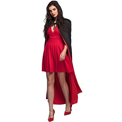Boland 96940 Mantello da vampiro con colletto, 2 in 1, mantello reversibile, nero o rosso, lunghezza 170 cm, coprispalle, costume, carnevale, festa a tema, Halloween Boland 96940 Mantello da vampiro con colletto, 2 in 1, mantello reversibile, nero o rosso, lunghezza 170 cm, coprispalle, costume, carnevale, festa a tema, Halloween