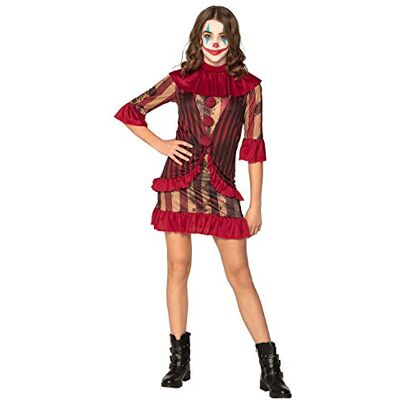 Boland Costume da clownette di mezzanotte, vestito con colletto, costume per adolescenti, ragazze, horror, clown, psico, Halloween, carnevale, festa a tema Boland Costume da clownette di mezzanotte, vestito con colletto, costume per adolescenti, ragazze, horror, clown, psico, Halloween, carnevale, festa a tema