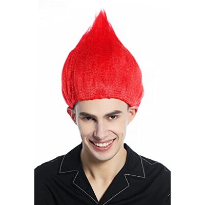 WIG ME UP -CW-057-PC13 Parrucca Donna Uomo Carnevale Halloween Rosso Cotonata Troll Puck Fuoco Diavolo WIG ME UP -CW-057-PC13 Parrucca Donna Uomo Carnevale Halloween Rosso Cotonata Troll Puck Fuoco Diavolo