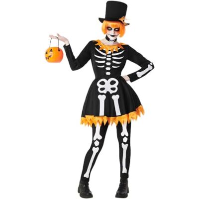 Boland Costume Funky Skeleton da donna, set di costume con pantaloni, collare, vestito e cappello per Halloween, Carnevale e feste a tema, scheletro Boland Costume Funky Skeleton da donna, set di costume con pantaloni, collare, vestito e cappello per Halloween, Carnevale e feste a tema, scheletro