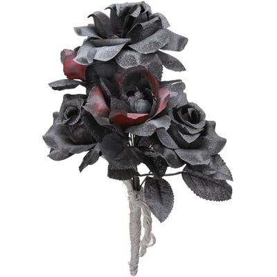 CARTOON Bouquet da sposa per travestimenti di halloween mazzo di rose nere e rosse accessori costumi, 1 pezzo taglia unica CARTOON Bouquet da sposa per travestimenti di halloween mazzo di rose nere e rosse accessori costumi, 1 pezzo taglia unica