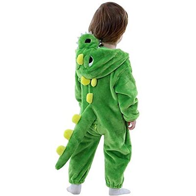 LOLANTA Costume da Dinosauro per Bambino, Costume in Pile Felpa con Cappuccio a Forma di Dinosauro (Verde,3-4 anni LOLANTA Costume da Dinosauro per Bambino, Costume in Pile Felpa con Cappuccio a Forma di Dinosauro (Verde,3-4 anni