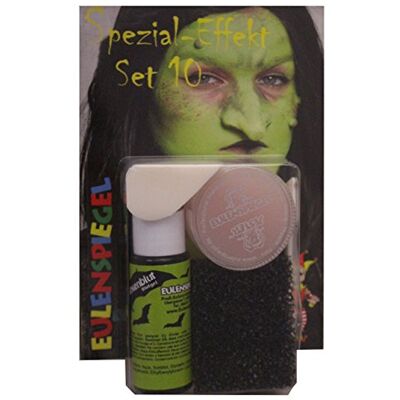 Eulenspiegel 406106 Set effetti speciali 10, 1 sangue di strega, 1 cera per effetti, 1 spugna per barba, spugna in lattice, 1 spatola, set per trucco, Halloween Eulenspiegel 406106 Set effetti speciali 10, 1 sangue di strega, 1 cera per effetti, 1 spugna per barba, spugna in lattice, 1 spatola, set per trucco, Halloween
