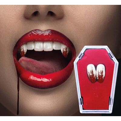 FIESTAS GUIRCA Zanne Insanguinate in Termoplastica (Denti di Vampiro) Trucco per Halloween e Feste in Maschera Accessorio per Costume da Vampiro e Horror Bianco, Rosso FIESTAS GUIRCA Zanne Insanguinate in Termoplastica (Denti di Vampiro) Trucco per Halloween e Feste in Maschera Accessorio per Costume da Vampiro e Horror Bianco, Rosso