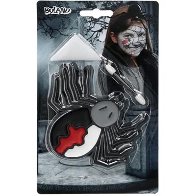 Boland – Set trucco per ragni, trucco grasso, rosso, nero, bianco e grigio, 1 applicatore, 1 spugnetta, set di spinne, vampiro, trucco, Halloween, carnevale, feste a tema Boland – Set trucco per ragni, trucco grasso, rosso, nero, bianco e grigio, 1 applicatore, 1 spugnetta, set di spinne, vampiro, trucco, Halloween, carnevale, feste a tema