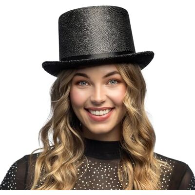 Boland Cappello, cilindro lucido, tesa piatta, carnevale, Halloween, festa in maschera, costume, accessorio, teatro, travestimento Boland Cappello, cilindro lucido, tesa piatta, carnevale, Halloween, festa in maschera, costume, accessorio, teatro, travestimento