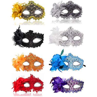 RUSVNO Ru S Festa in Maschera Maschere Donna Maschera Veneziana Palla Prom Mardi Gras Maschere di Halloween One Size Fits Most 8 Colors RUSVNO Ru S Festa in Maschera Maschere Donna Maschera Veneziana Palla Prom Mardi Gras Maschere di Halloween One Size Fits Most 8 Colors