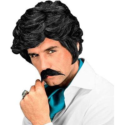 W WIDMANN MILANO Party Fashion Parrucca Casanova con barba, anni '80, capelli sintetici, gangster W WIDMANN MILANO Party Fashion Parrucca Casanova con barba, anni '80, capelli sintetici, gangster