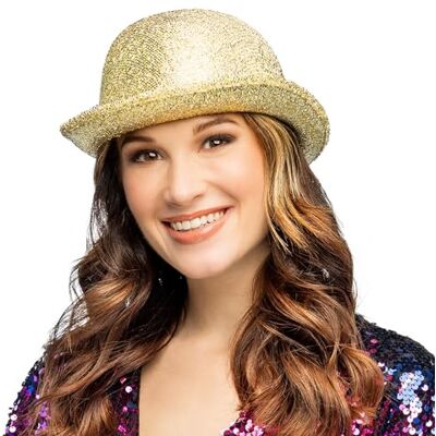Boland Cappello classico, misura 58 cm, bombetta, cappello da festa glitterato per costumi, carnevale e feste a tema Boland Cappello classico, misura 58 cm, bombetta, cappello da festa glitterato per costumi, carnevale e feste a tema