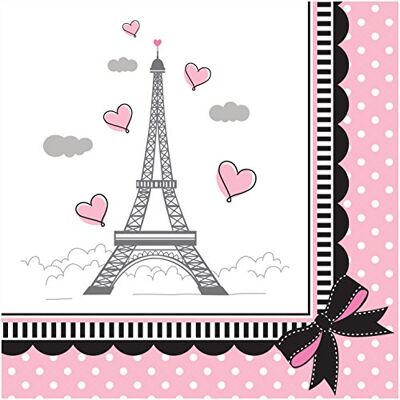 Creative Convertting 8C Tovagliolo 25 x 25 cm Parigi-Party in Paris, Carta, Multicolore Creative Convertting 8C Tovagliolo 25 x 25 cm Parigi-Party in Paris, Carta, Multicolore