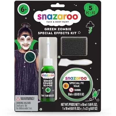 Snazaroo KIT TRUCCO EFFETTI SPECIALI SANGUE ZOMBIE VERDE Snazaroo KIT TRUCCO EFFETTI SPECIALI SANGUE ZOMBIE VERDE