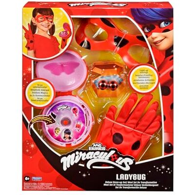 BANDAI – Miraculous Ladybug – Set Trasformazione Costume Ladybug – Yo-Yo Telefono Francese, Maschera, Guanti, Orecchini Luminosi – Confezione Accessori – Giocattolo dai 4 Anni in su – BANDAI – Miraculous Ladybug – Set Trasformazione Costume Ladybug – Yo-Yo Telefono Francese, Maschera, Guanti, Orecchini Luminosi – Confezione Accessori – Giocattolo dai 4 Anni in su –