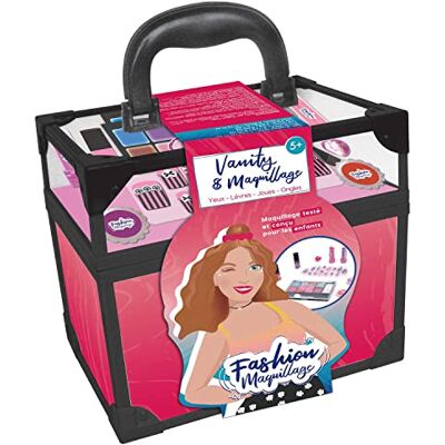 FASHION MAQUILLAGE Valigetta Bellezza Trucco Rosa Plastica Gioco per Bambini Unghie Bellezza Pelle Sensibile Testato da un Laboratorio Francese Dai 5 anni in su FASHION MAQUILLAGE Valigetta Bellezza Trucco Rosa Plastica Gioco per Bambini Unghie Bellezza Pelle Sensibile Testato da un Laboratorio Francese Dai 5 anni in su