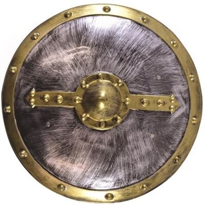 Bristol Novelty -Accessorio, Scudo Armatura Rotonda, da Uomo, 1 Pezzo, Argento e Oro, 48 Cm Warrior Travestimento, Multicolore, One Size, Halloween Bristol Novelty -Accessorio, Scudo Armatura Rotonda, da Uomo, 1 Pezzo, Argento e Oro, 48 Cm Warrior Travestimento, Multicolore, One Size, Halloween
