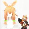 EQWR Gioco Arknights Parrucche Cosplay Mirto, noir Corne ， ​​corazza ， nero ， anime Costume Giochi di ruolo Parrucca + Parrucca Cap Kroos