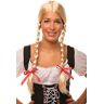 BALINCO Heidi/Gretel Parrucca bionda con trecce e fiocchi rossi per signore e signori di Carnevale