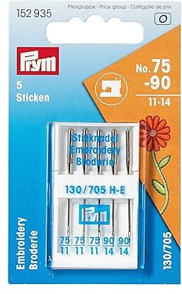 Prym Sewing Machine Needles, Silver, No. 75 + 90