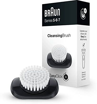 Braun EasyClick Rasoio Elettrico Barba Uomo, Accessorio Spazzola per Pulizia Viso, Setole Bianche