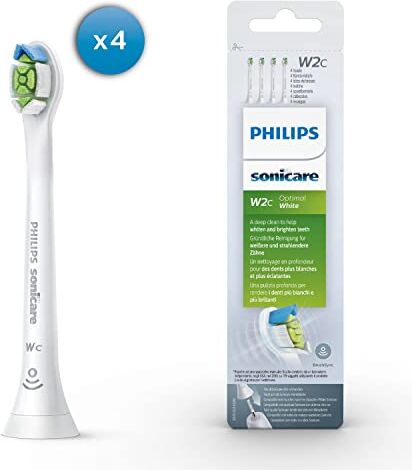 Philips Sonicare Testine di ricambio originali Optimal White, rimuove fino a 2 volte lo scolorimento, chip RFID, colore: bianco