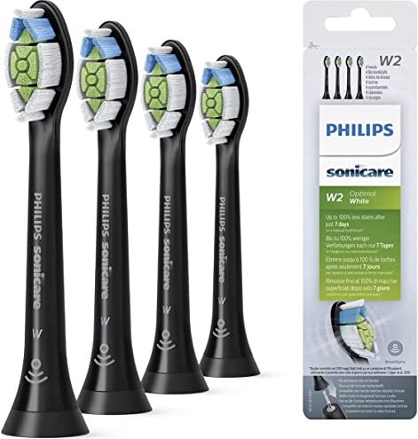 Philips Testine DiamondClean Standard per una Pulizia Efficace, 4 Pezzi, Nero