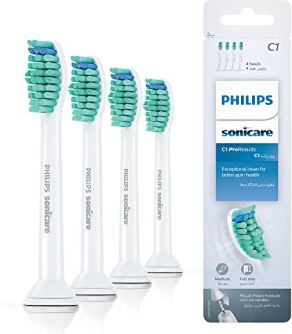 Philips Sonicare ProResults Standard testine originali per spazzolino sonico confezione da 4 pezzi in bianco (modello HX6014/07)