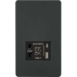 Prese per Rasoi Knightsbridge - Antracite - USB doppio - IP41 - EN 61558 Prese per Rasoi Knightsbridge - Antracite - USB doppio - IP41 - EN 61558