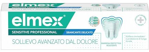 ELMEX Dentifricio Sensitive Professional Sbiancante Delicato 75 ml  dentifricio per denti sensibili   barriera protettiva di lunga durata   azione più rapida*   maggiore resistenza agli acidi**