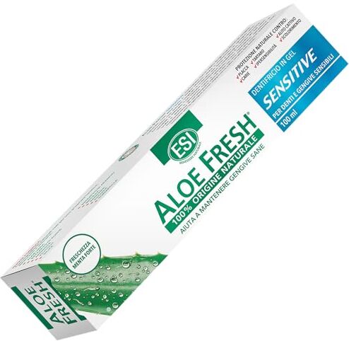 ESI Aloe Fresh Sensitive Retard, Dentifricio con Aloe Vera e Xilitolo, Arricchito con Estratti Vegetali, Indicato per Denti e Gengive Sensibili e Delicate, Senza Fluoro e Saccarina, 100 ml