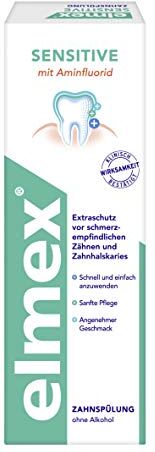 ELMEX Balsamo per bocca Sensitive 100 ml – collutorio per una protezione extra contro denti sensibili al dolore e carie cervicali – per la pulizia quotidiana dei denti senza alcol con sapore di menta