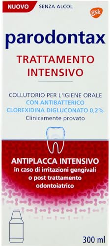 Parodontax Collutorio Clorexidina Trattamento Intensivo, Azione antibatterica e antiplacca per igiene dentale, uso quotidiano, senza alcol, 300 ml