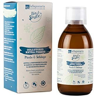 La Saponaria Bio&Smile Collutorio Biologico Extra Fresco Menta e Solidago 250 ml assicura una freschezza intensa e una perfetta sensazione di pulizia