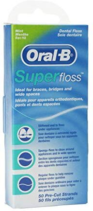 Procter & Gamble Oral-B Superfloss per bretelle, ponti e ampi spazi, menta, 50 fili