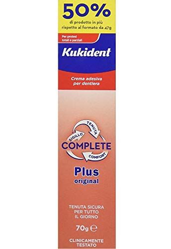 Procter & Gamble KIT 2 CONFEZIONI da 70g Kukident Complete Crema Adesiva per Dentiera Plus Original protesi