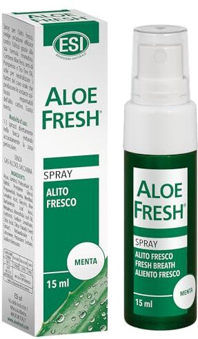 ESI Alito Fresco Spray con Xilitolo e Aloe Vera, Combatte l'Alitosi Neutralizzando i Batteri del Cavo Orale Responsabili dell'Alito Cattivo, Gusto Menta, Senza Alcol, 15 ml