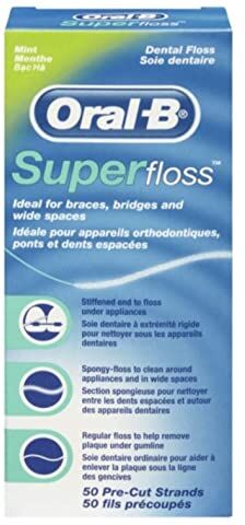 Oral-B Superfloss Filo interdentale, 50 pezzi, pacco da 12 (12 x 50 pezzi)