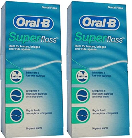 Oral-B Superfloss 2 confezioni di filo interdentale da 50 fili