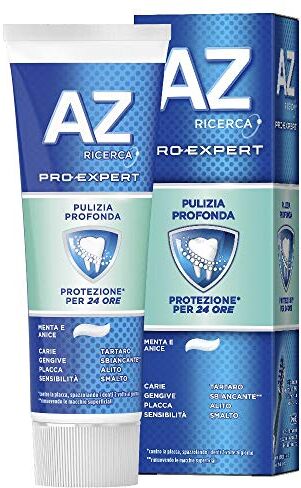 Procter & Gamble Dentifricio AZ Pro Expert, Protegge contro la Placca, per una Pulizia Denti Completa e Profonda, Azione su Carie Disturbi gengivali, con Fluoruro Stannoso Stabilizzato, 75ml