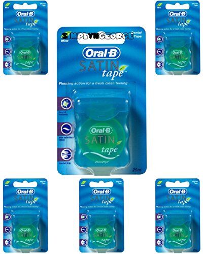 Oral-B , Filo interdentale Satin Tape alla menta, 25 m, 6 unita'