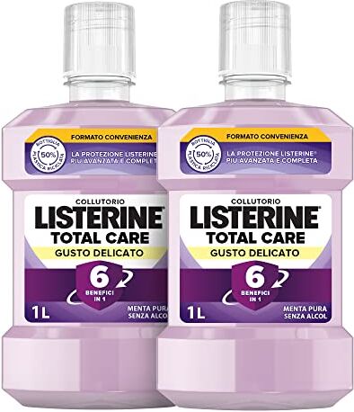 Listerine Colluttorio, Total Care, Gusto Delicato, 2x 1L