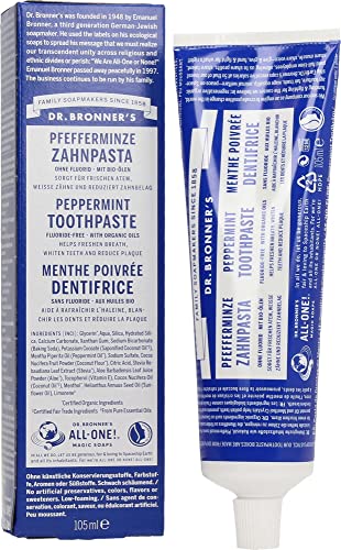 Dr. Bronner's Dentifricio, Grammi, Blu, Menta Piperita, 105 ml