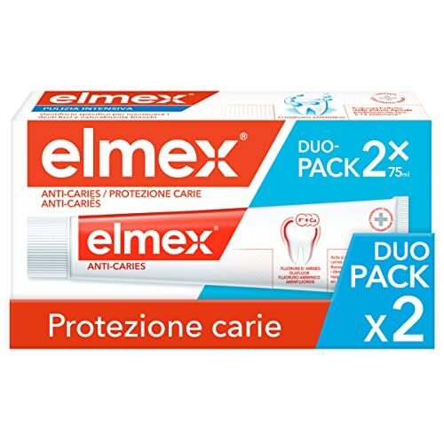 ELMEX Dentifricio Protezione Carie con Fluoruro Amminico, 2 x 75ml