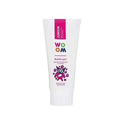 Generic WOOM Junior Bubble Gum dentifricio 50 ml appositamente formulato aiuta a prevenire la carie e rafforzare lo smalto dei denti Generic WOOM Junior Bubble Gum dentifricio 50 ml appositamente formulato aiuta a prevenire la carie e rafforzare lo smalto dei denti