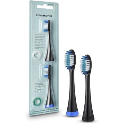 Panasonic Testine Extra-Fini, Testine di Ricambio per Spazzolini da Denti Elettrici, Compatibili con EW-DP52, EW-DE92, EW-DL83, EW-DL82, EW-DL75, EW-DC12, Nero, Confezione da 2 Pezzi Panasonic Testine Extra-Fini, Testine di Ricambio per Spazzolini da Denti Elettrici, Compatibili con EW-DP52, EW-DE92, EW-DL83, EW-DL82, EW-DL75, EW-DC12, Nero, Confezione da 2 Pezzi