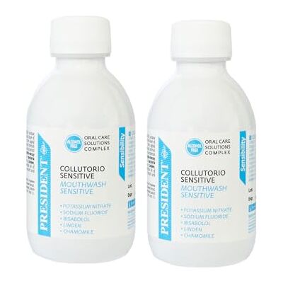 President KIT 2 COLLUTORIO SENSITIVE per denti e gengive sensibili. Azione lenitiva, calmante. Antiplacca e anticarie. 2X200ml President KIT 2 COLLUTORIO SENSITIVE per denti e gengive sensibili. Azione lenitiva, calmante. Antiplacca e anticarie. 2X200ml